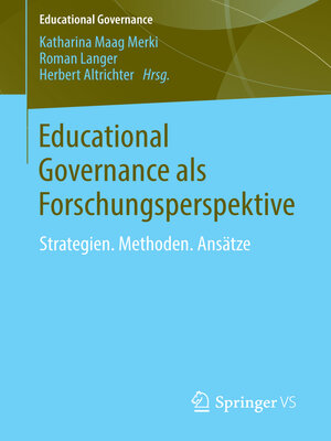 cover image of Educational Governance als Forschungsperspektive